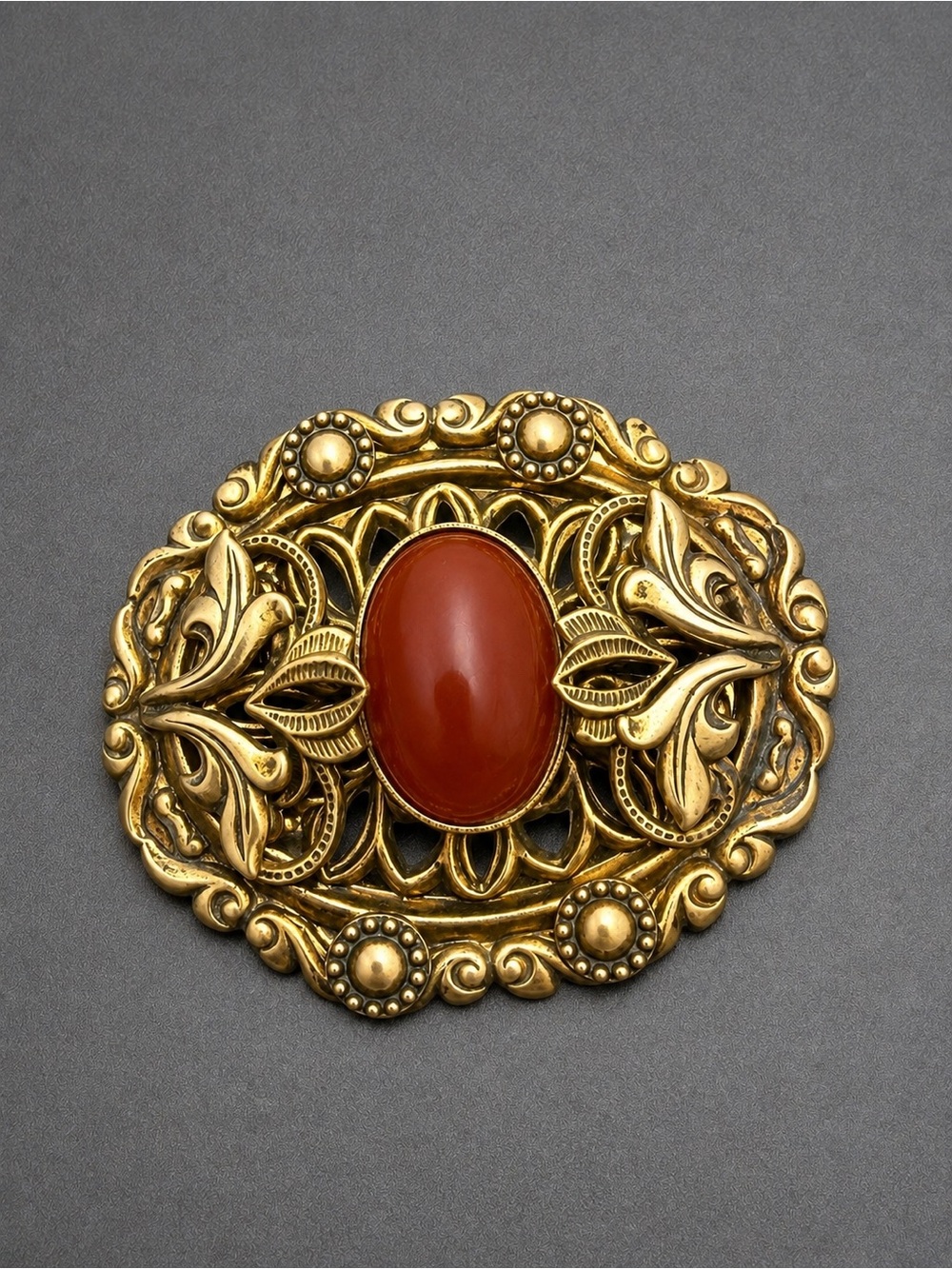 Antique Carnelian Brooch Oval #cz204